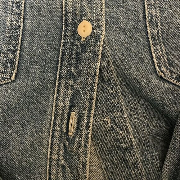 Madewell x Molly Dickson Denim Oversized Crop Shirt - Picture 7 of 7